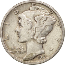 Coin, United States, Mercury Dime, Dime, 1941, U.S. Mint, Philadelphia