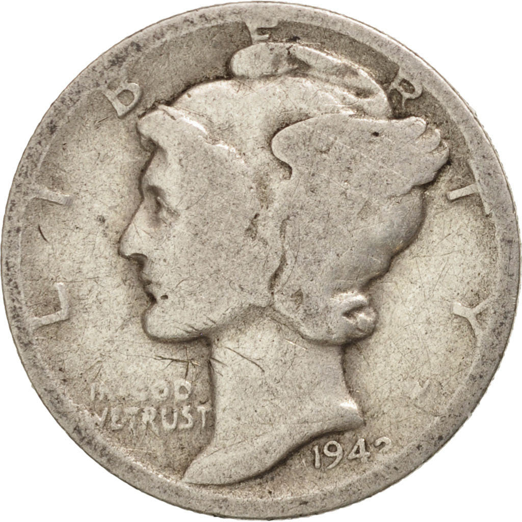 Vereinigte Staaten, Mercury Dime, Dime, 1942, U.S. Mint, Philadelphia