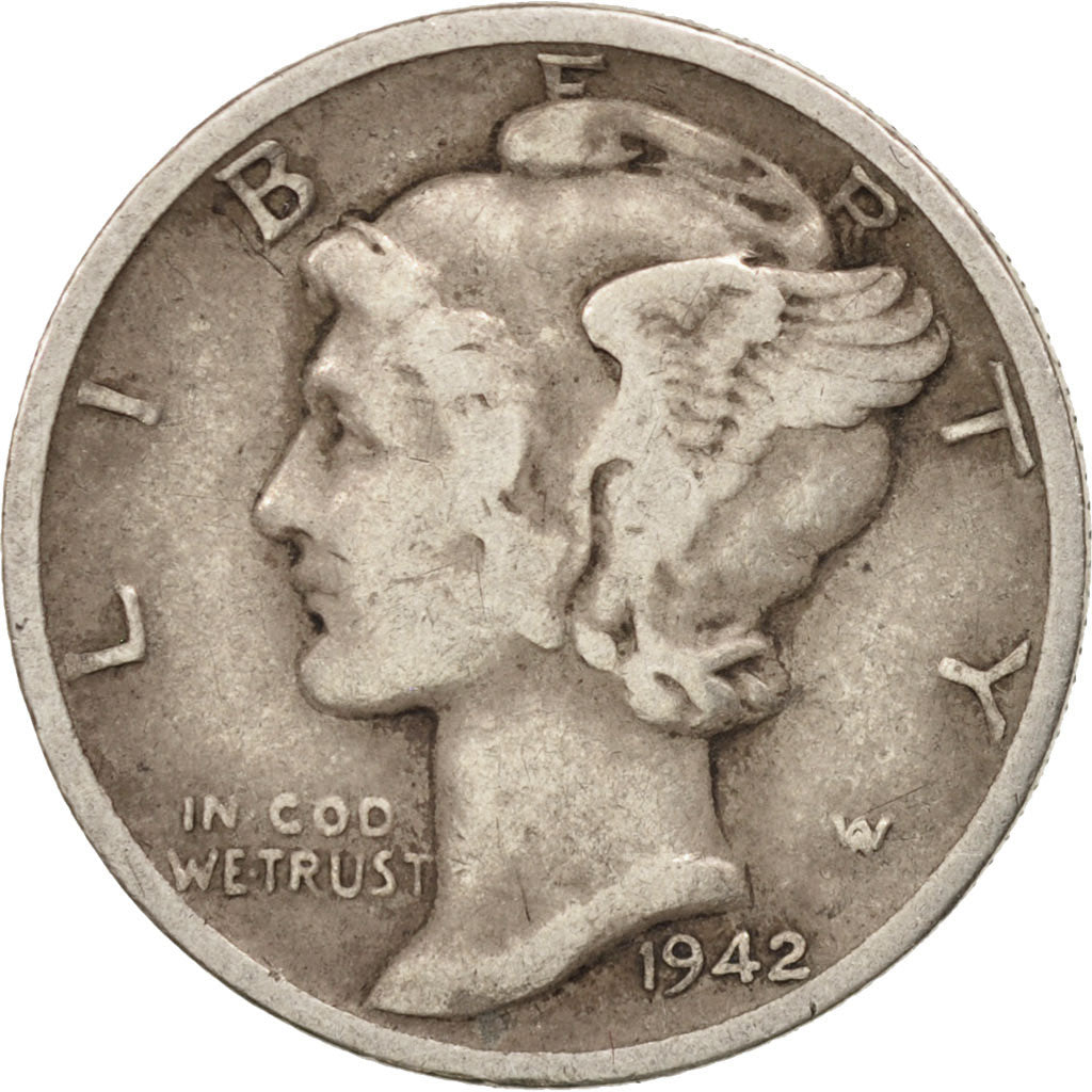 Coin, United States, Mercury Dime, Dime, 1942, U.S. Mint, Denver, EF(40-45)
