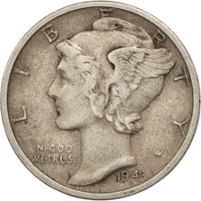 Coin, United States, Mercury Dime, Dime, 1943, U.S. Mint, Denver, EF(40-45)