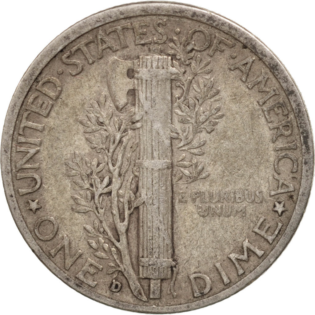 Coin, United States, Mercury Dime, Dime, 1943, U.S. Mint, Denver, EF(40-45)