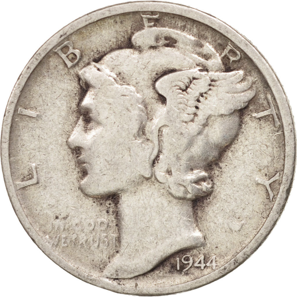 Coin, United States, Mercury Dime, Dime, 1944, U.S. Mint, San Francisco