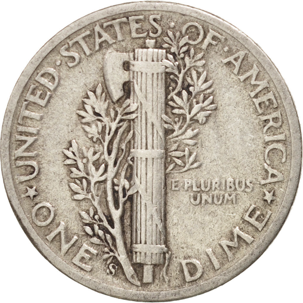 Coin, United States, Mercury Dime, Dime, 1944, U.S. Mint, San Francisco