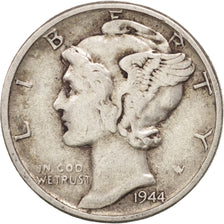 Coin, United States, Mercury Dime, Dime, 1944, U.S. Mint, Philadelphia