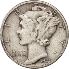 Coin, United States, Mercury Dime, Dime, 1944, U.S. Mint, Philadelphia