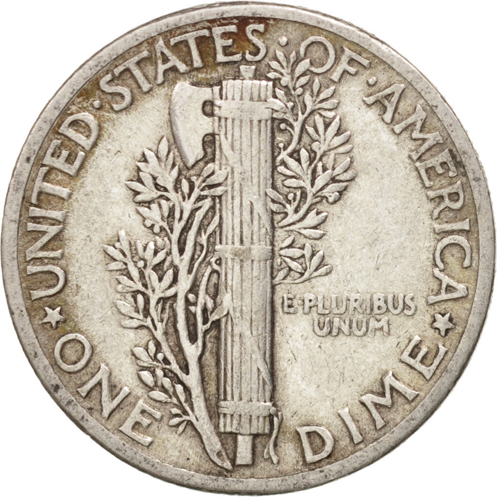 Coin, United States, Mercury Dime, Dime, 1944, U.S. Mint, Philadelphia