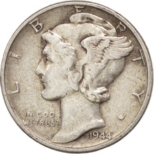 Coin, United States, Mercury Dime, Dime, 1944, U.S. Mint, Philadelphia