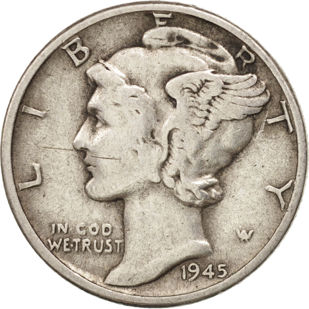 Munten, Verenigde Staten, Mercury Dime, Dime, 1945, U.S. Mint, Philadelphia