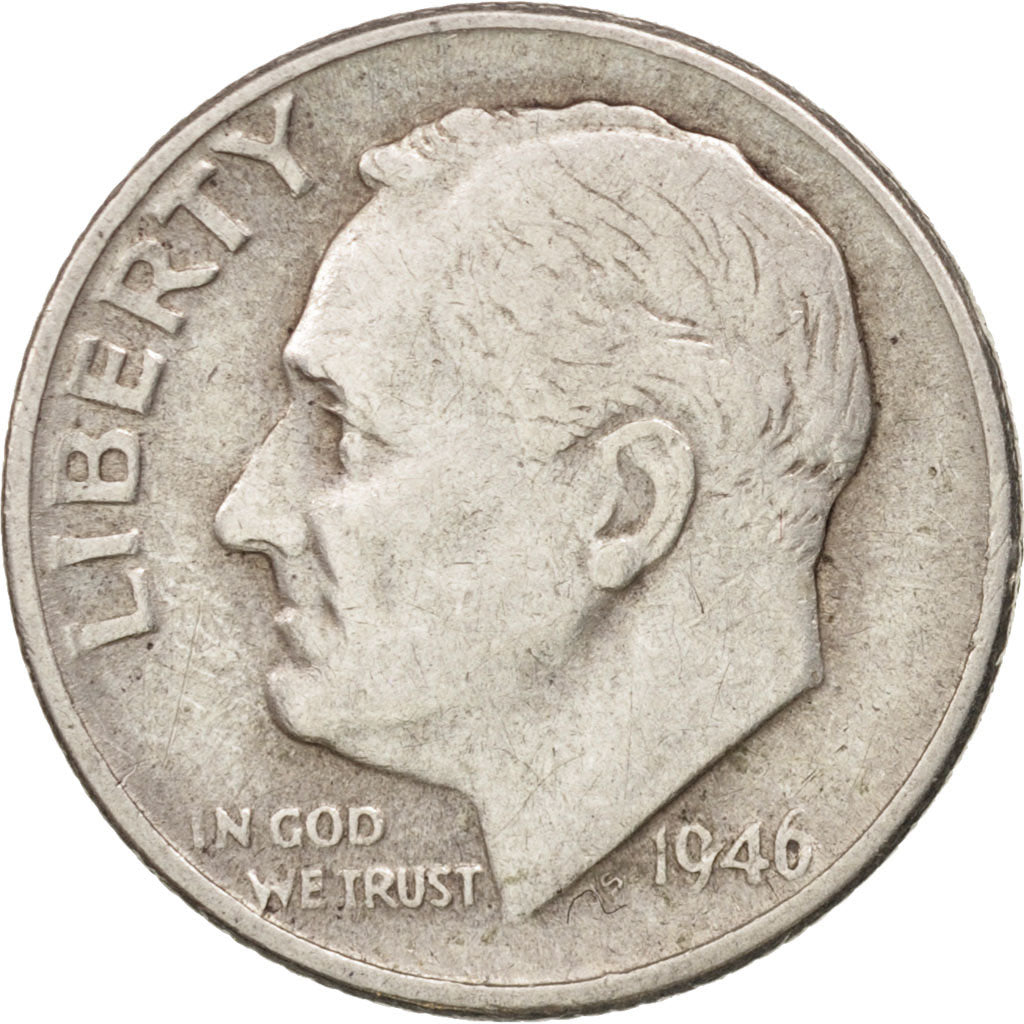 Coin, United States, Roosevelt Dime, Dime, 1946, U.S. Mint, Philadelphia