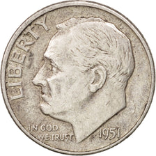 Coin, United States, Roosevelt Dime, Dime, 1951, U.S. Mint, Denver, AU(50-53)