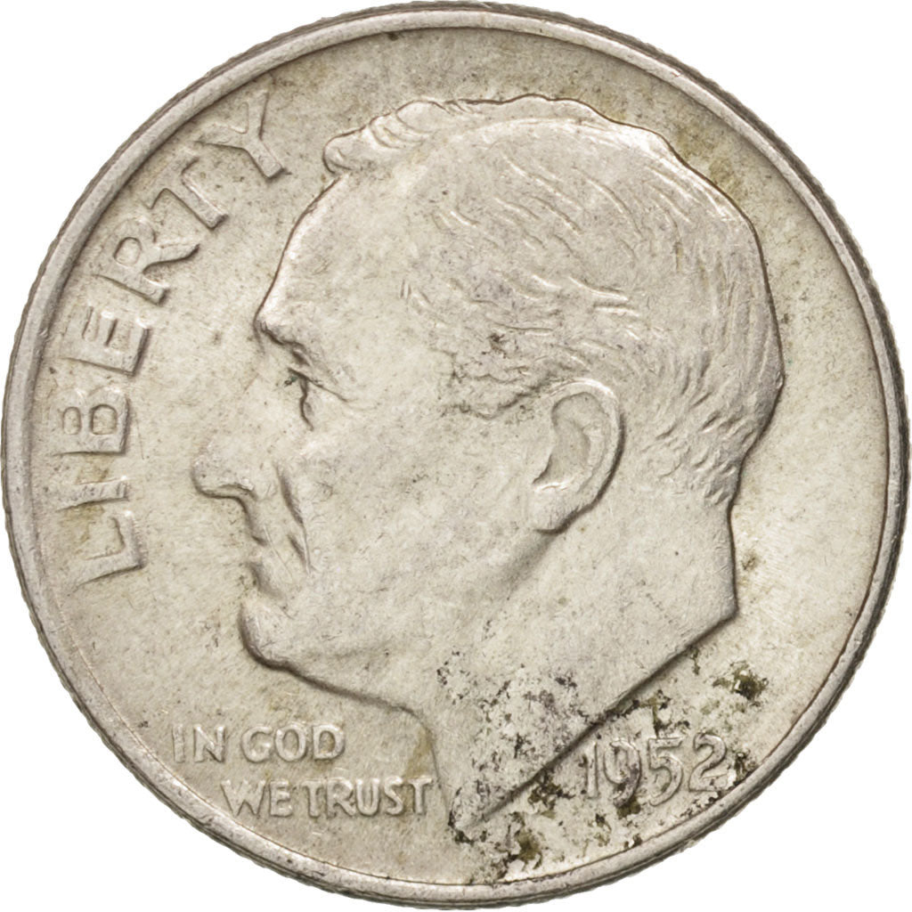Coin, United States, Roosevelt Dime, Dime, 1952, U.S. Mint, Denver, AU(55-58)