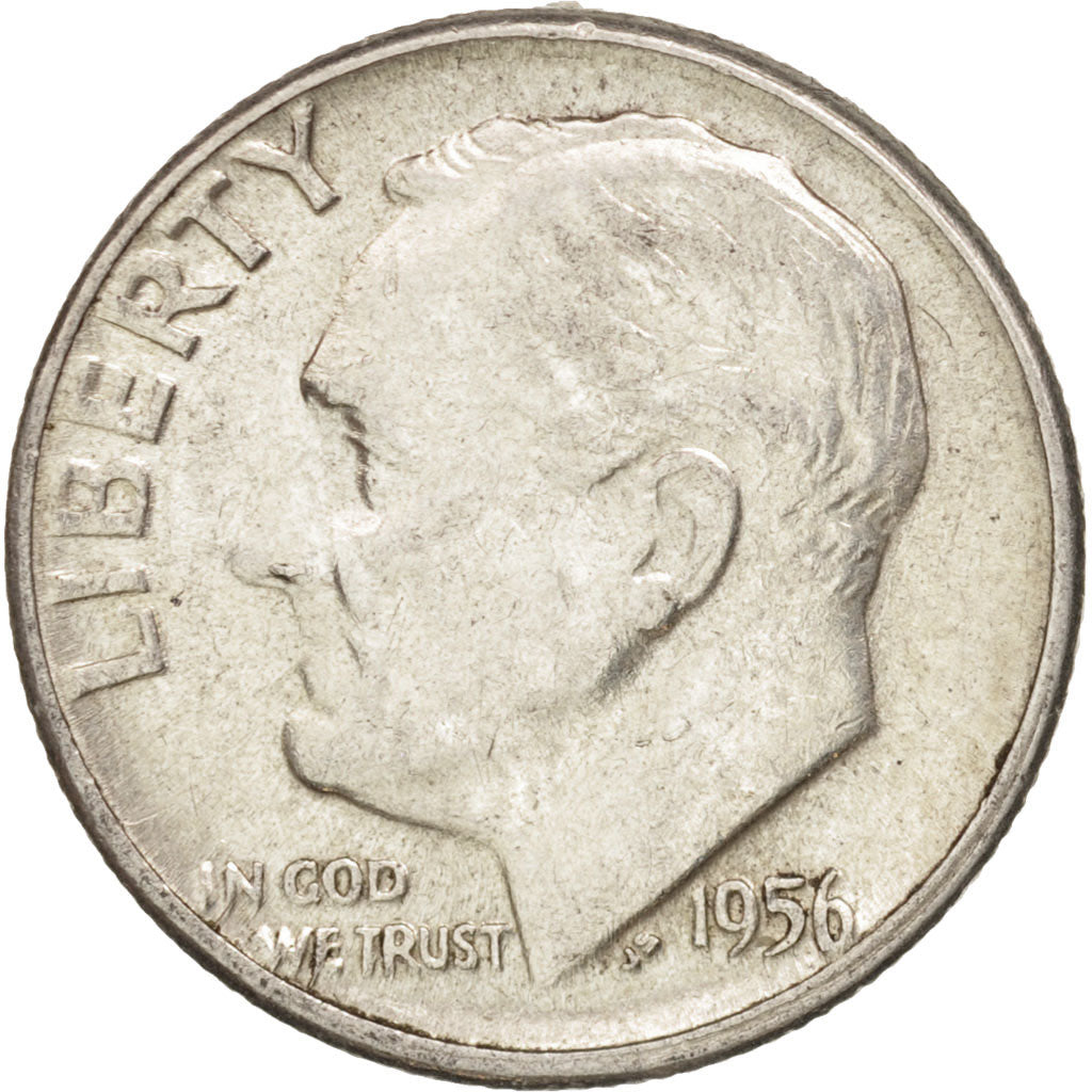 Coin, United States, Roosevelt Dime, Dime, 1956, U.S. Mint, Philadelphia