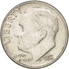 Coin, United States, Roosevelt Dime, Dime, 1956, U.S. Mint, Philadelphia