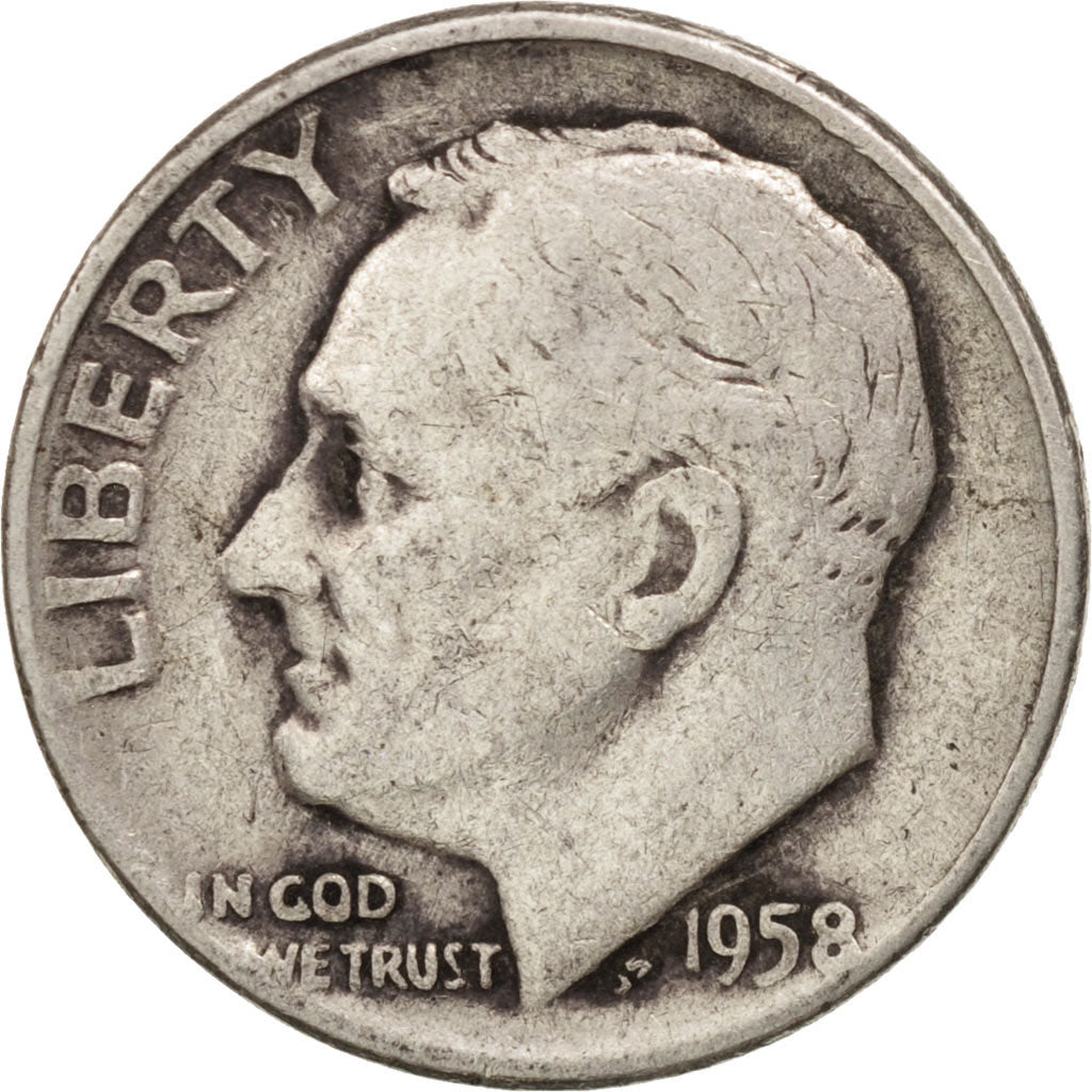 Münze, Vereinigte Staaten, Roosevelt Dime, Dime, 1958, U.S. Mint, Denver, S+
