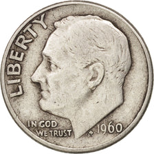 United States, Roosevelt Dime, Dime, 1960, U.S. Mint, Denver, EF(40-45), Silver