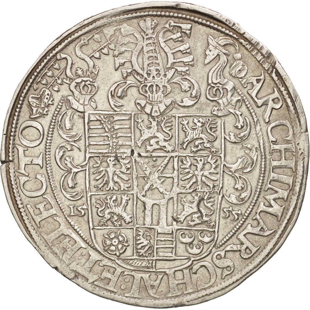 German States, Augustus, Saxonny, Thaler, 1557, Annaberg, EF(40-45), Silver