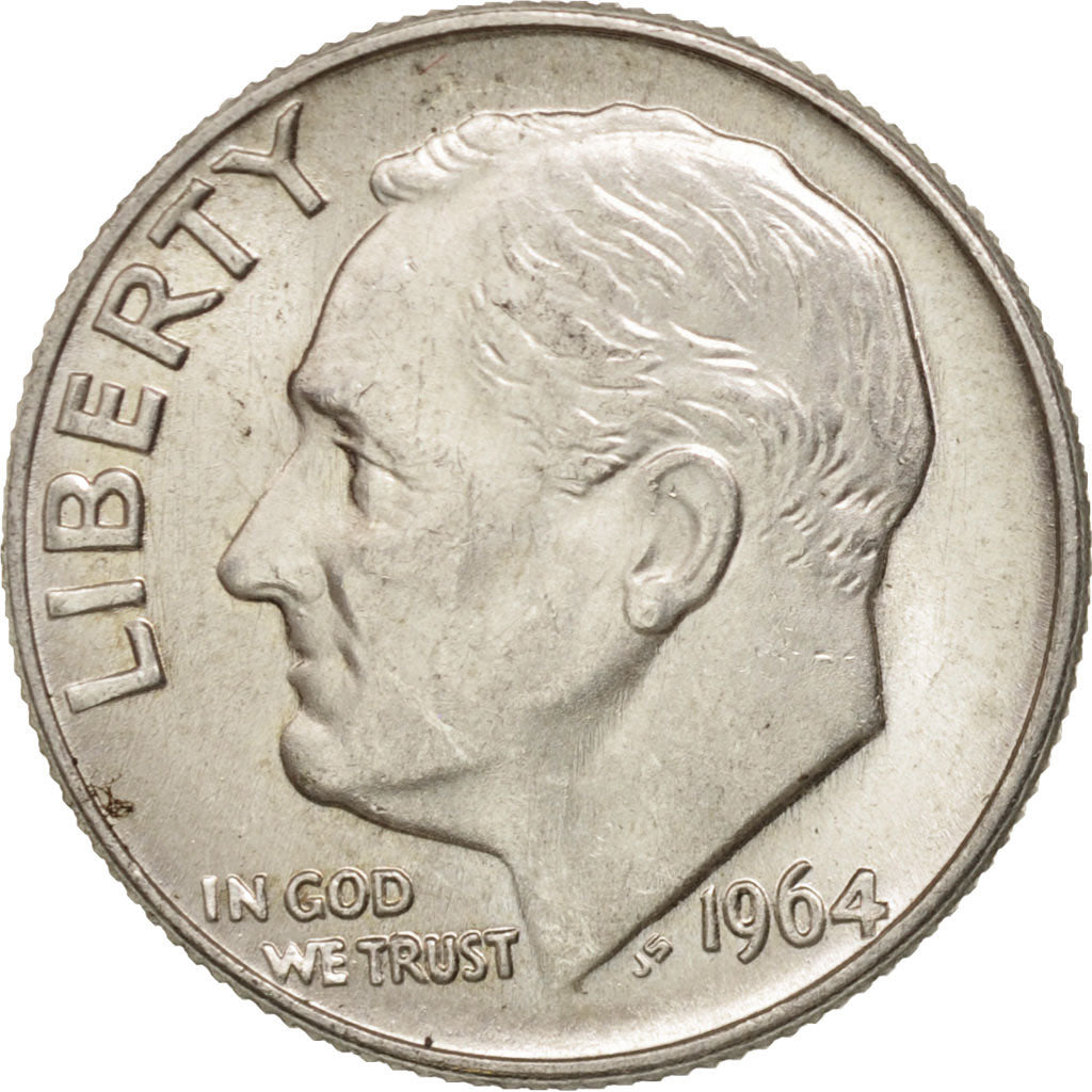 Coin, United States, Roosevelt Dime, Dime, 1964, U.S. Mint, Denver, MS(64)