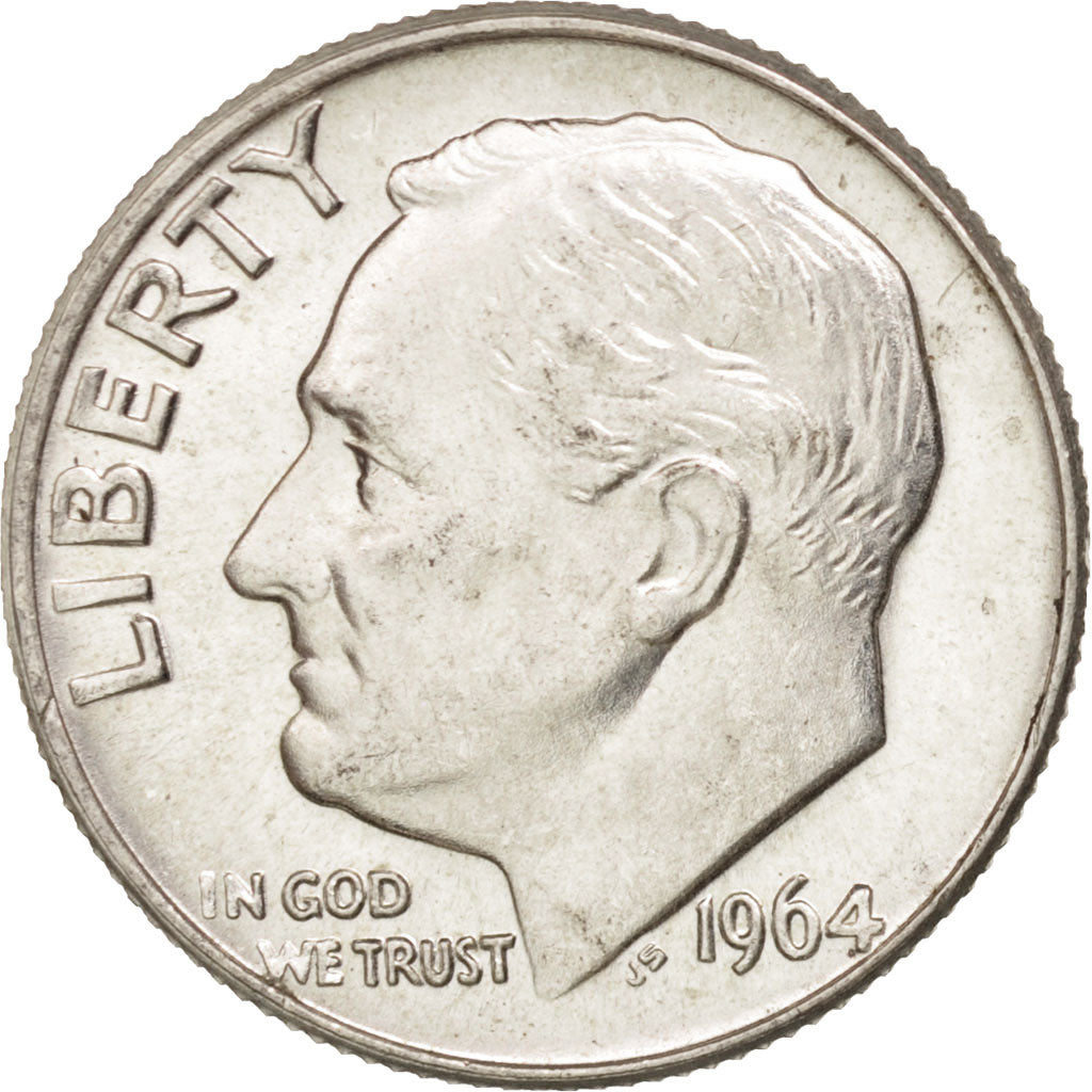 Coin, United States, Roosevelt Dime, Dime, 1964, U.S. Mint, Denver, MS(64)
