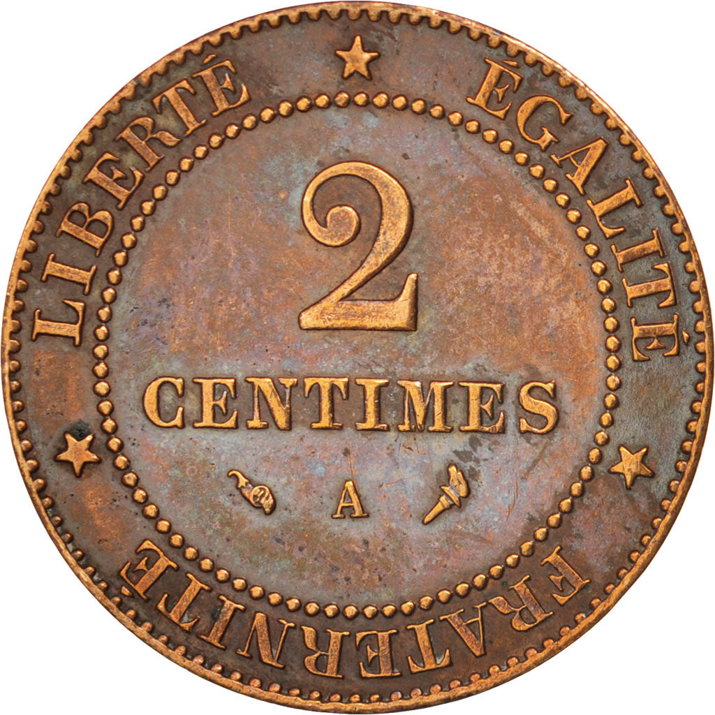 Coin, France, Cérès, 2 Centimes, 1897, Paris, AU(55-58), Bronze, KM:827.1