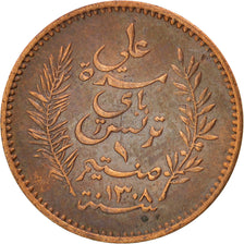 Tunisia, Ali Bey, Centime, 1891, AU(55-58), Bronze, KM:219