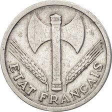France, Bazor, 2 Francs, 1944, Castelsarrasin, EF(40-45), Aluminum, KM:904.3