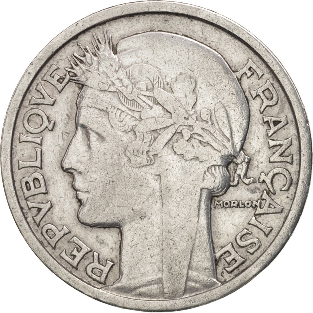 Moneta, Francia, Morlon, 2 Francs, 1947, Paris, BB, Alluminio, KM:886a.1