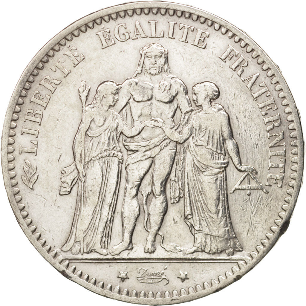 Coin, France, Hercule, 5 Francs, 1876, Bordeaux, EF(40-45), Silver, KM:820.2