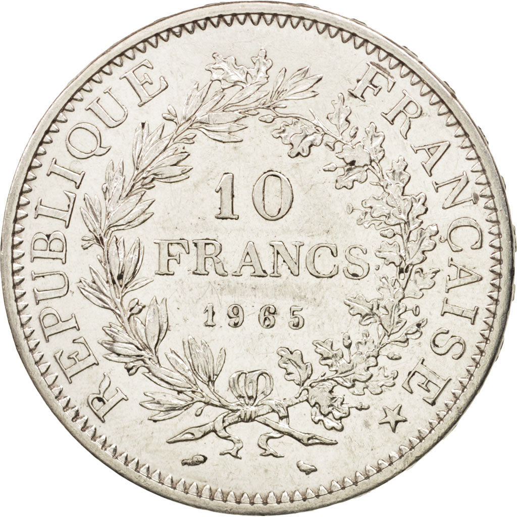 France, Hercule, 10 Francs, 1965, Paris, AU(50-53), Silver, KM:932, Gadoury:813