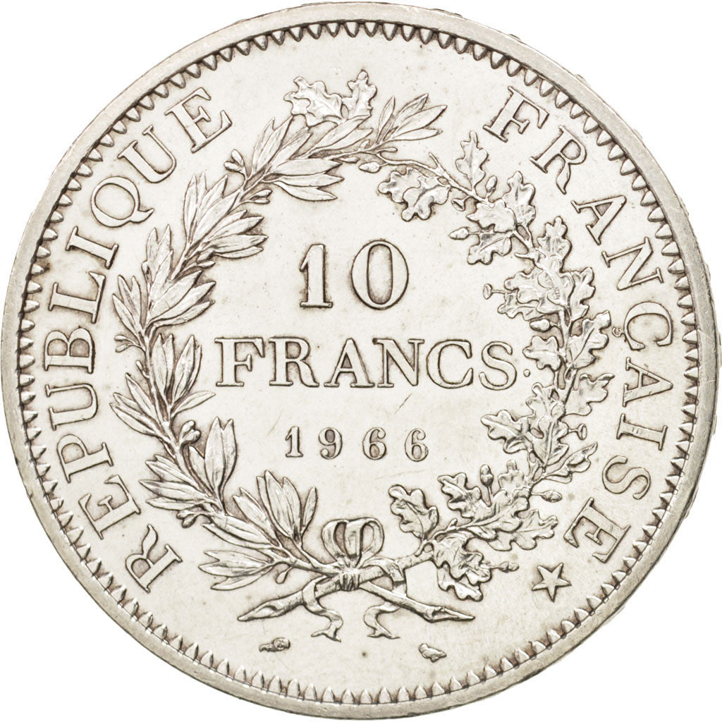 France, Hercule, 10 Francs, 1966, Paris, AU(55-58), Silver, KM:932, Gadoury:813