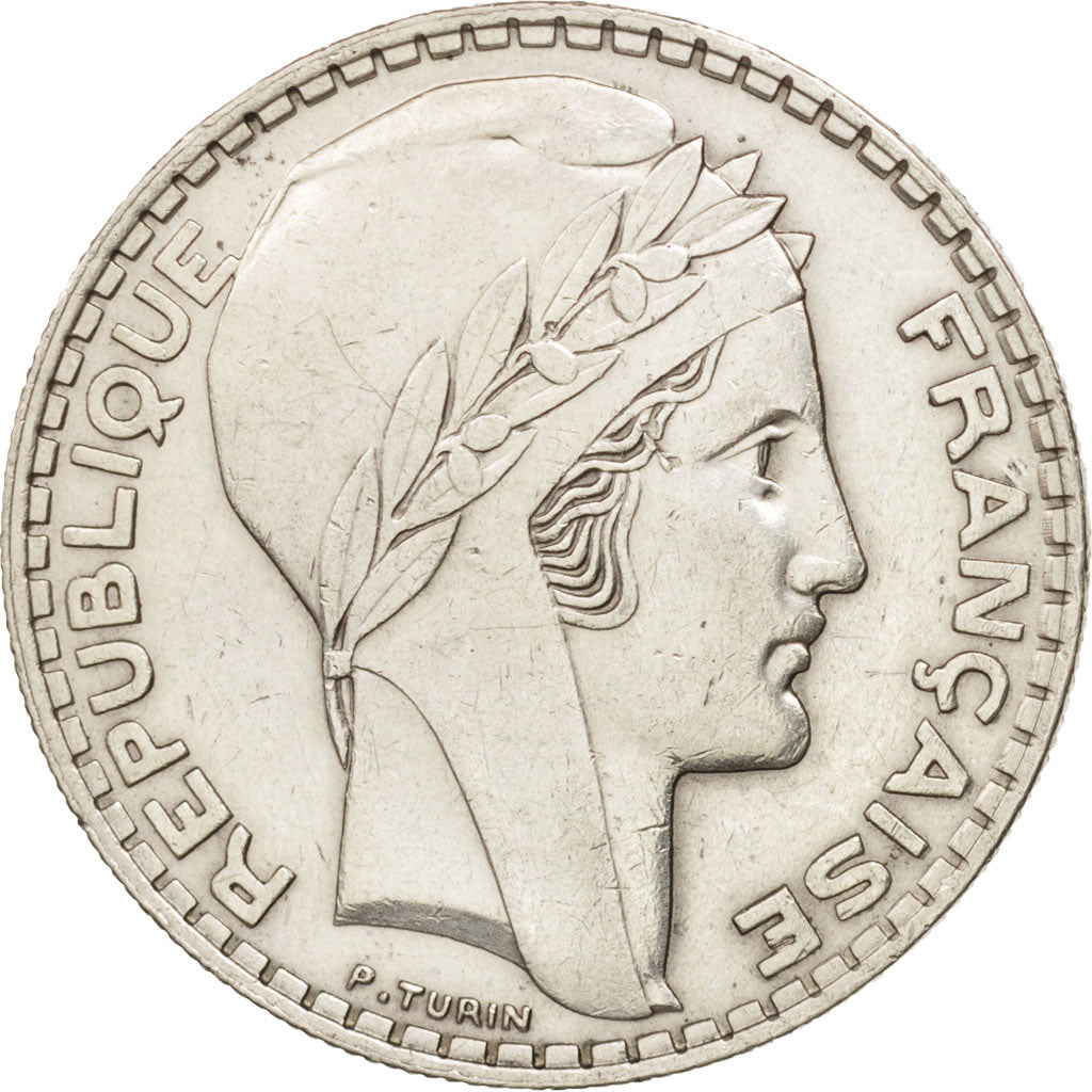 Frankreich, Turin, 20 Francs, 1938, Paris, AU(50-53), Silver, KM:879