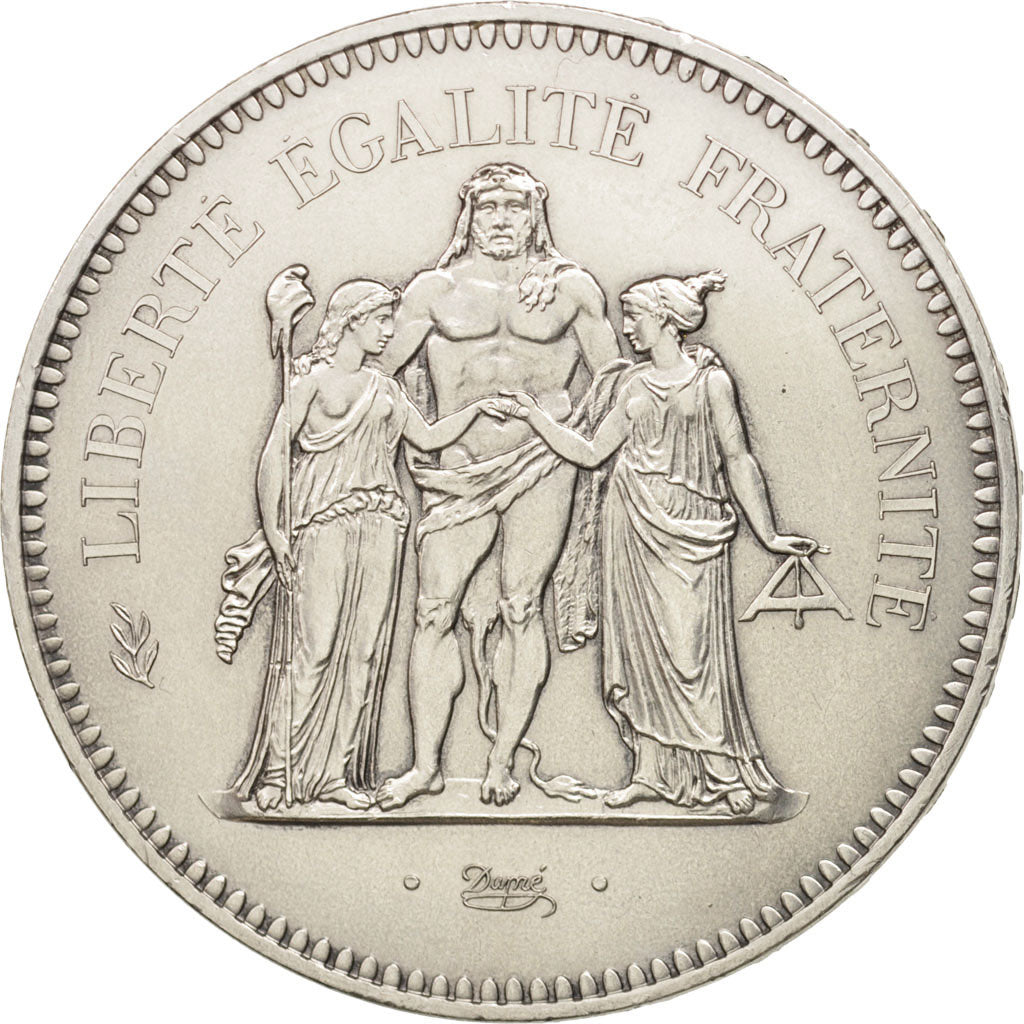 Coin, France, Hercule, 50 Francs, 1975, Paris, MS(63), Silver, KM:941.1