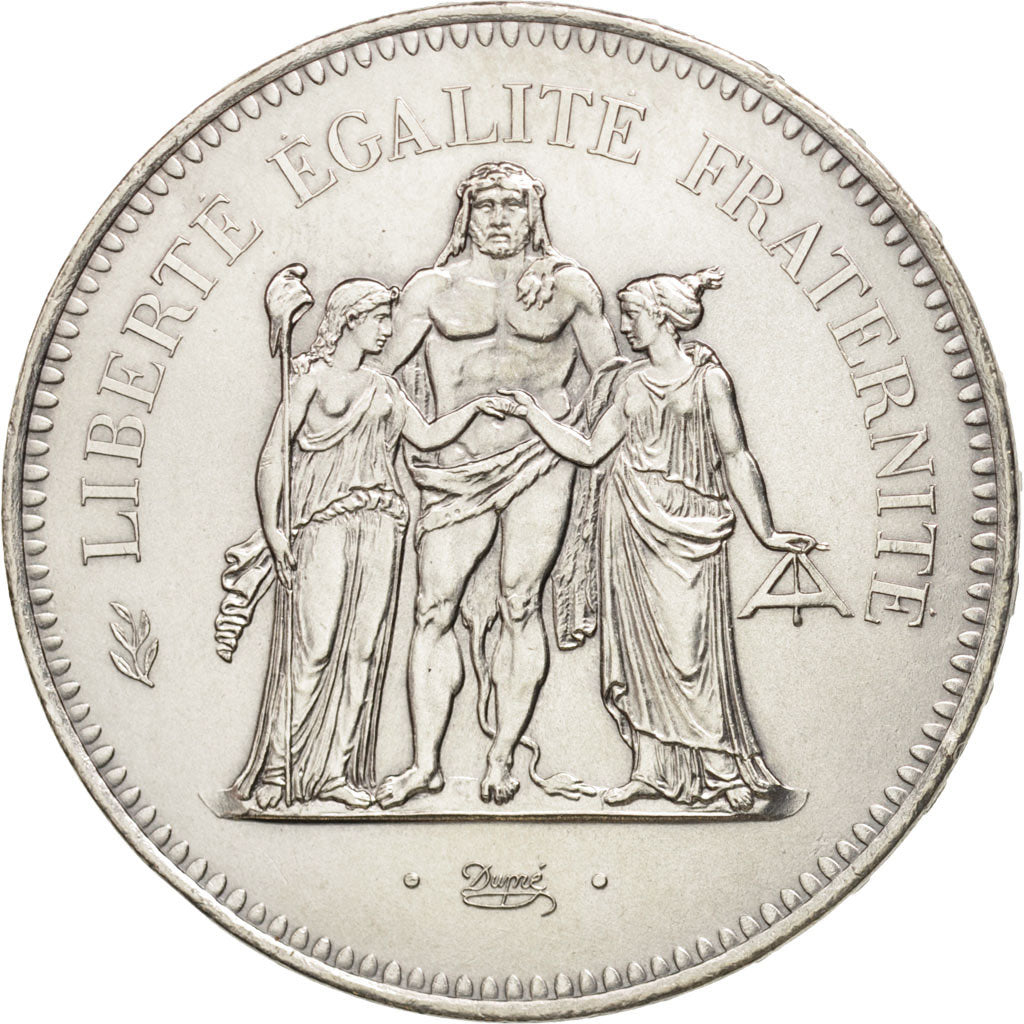 Coin, France, Hercule, 50 Francs, 1976, Paris, MS(63), Silver, KM:941.1