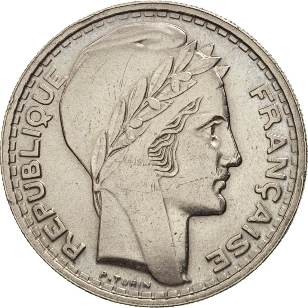 France, Turin, 10 Francs, 1945, Paris, AU(50-53), Copper-nickel, KM:908.1