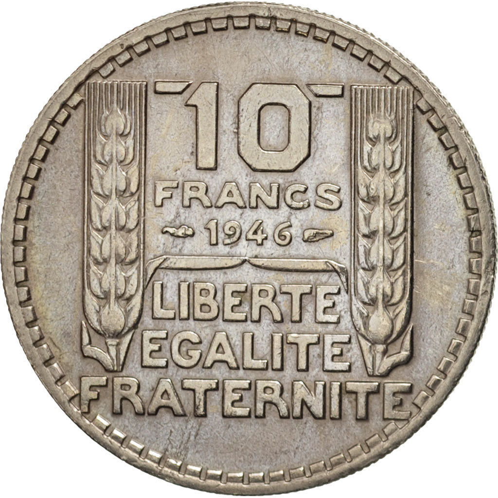 France, Turin, 10 Francs, 1946, Paris, AU(50-53), Copper-nickel, KM:908.1