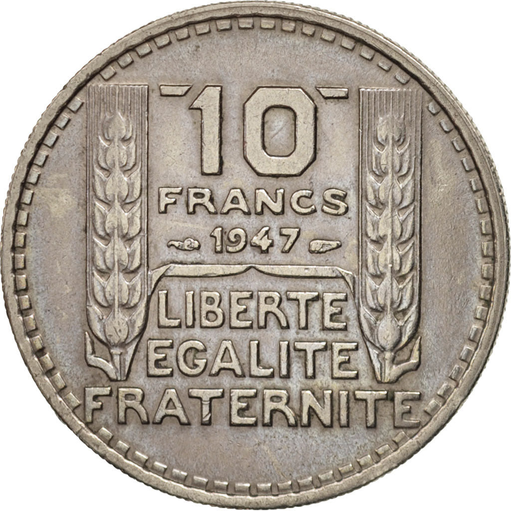 Moneta, Francia, Turin, 10 Francs, 1947, Paris, BB+, Rame-nichel, KM:909.1