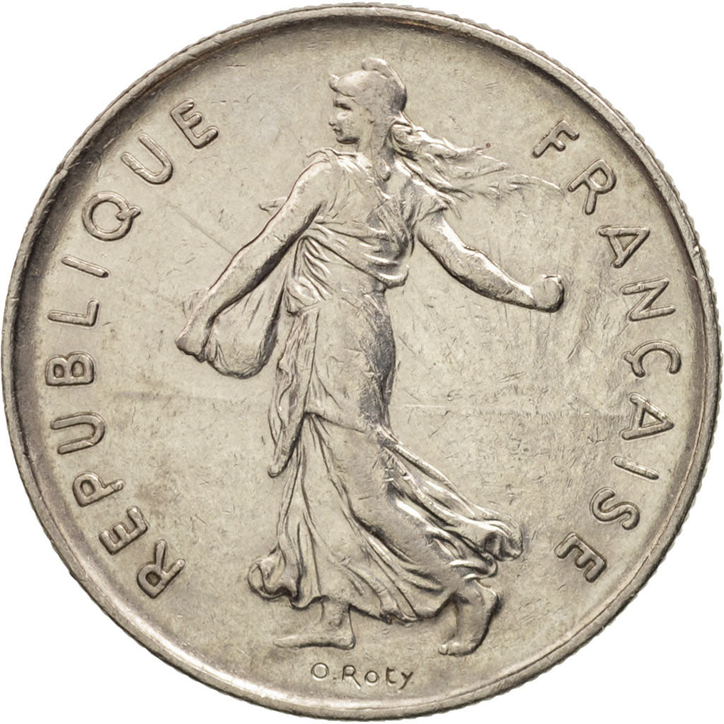 France, Semeuse, 5 Francs, 1983, Paris, AU(50-53), Nickel Clad Copper-Nickel