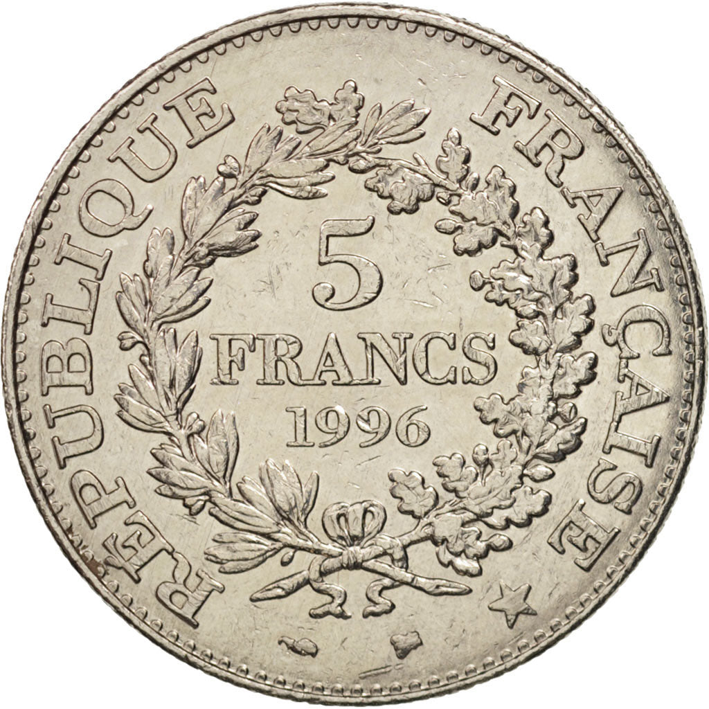 France, Hercule, 5 Francs, 1996, Paris, AU(50-53), Nickel, KM:1155, Gadoury:777