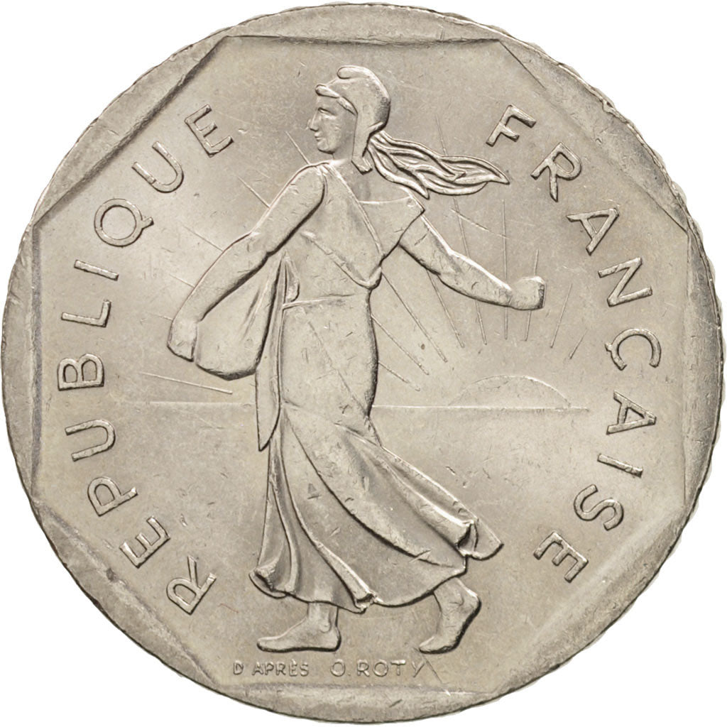 Coin, France, Semeuse, 2 Francs, 1993, Paris, AU(55-58), Nickel, KM:942.2