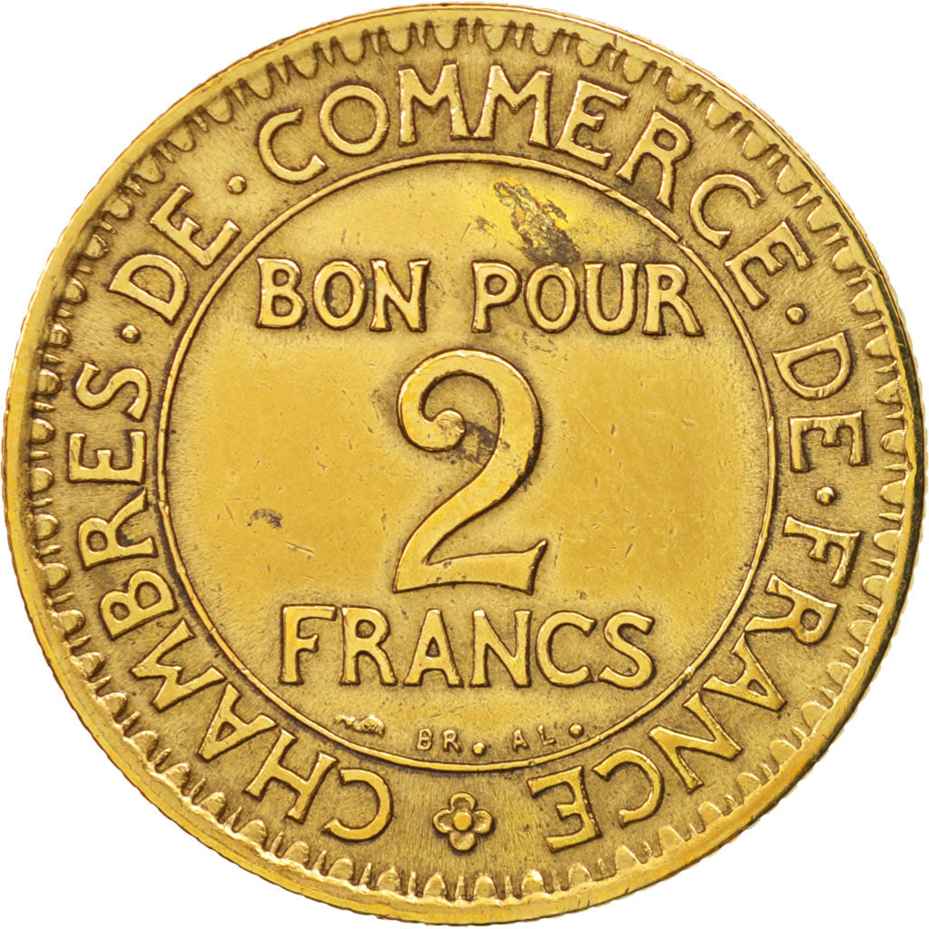 Coin, France, Chambre de commerce, 2 Francs, 1921, Paris, AU(50-53)