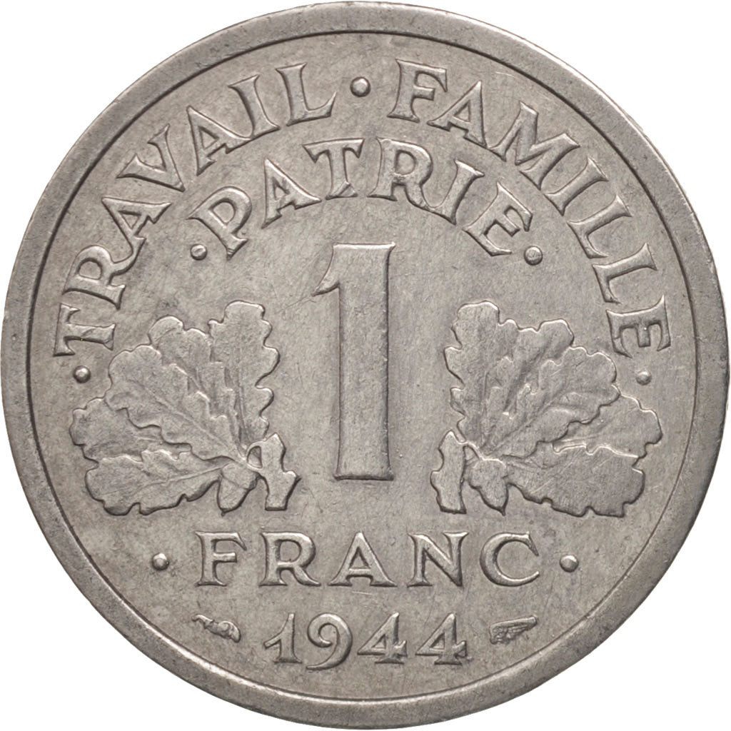 Coin, France, Bazor, Franc, 1944, Castelsarrasin, AU(50-53), Aluminum, KM:902.3