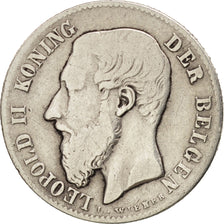 Coin, Belgium, Leopold II, 50 Centimes, 1886, F(12-15), Silver, KM:26