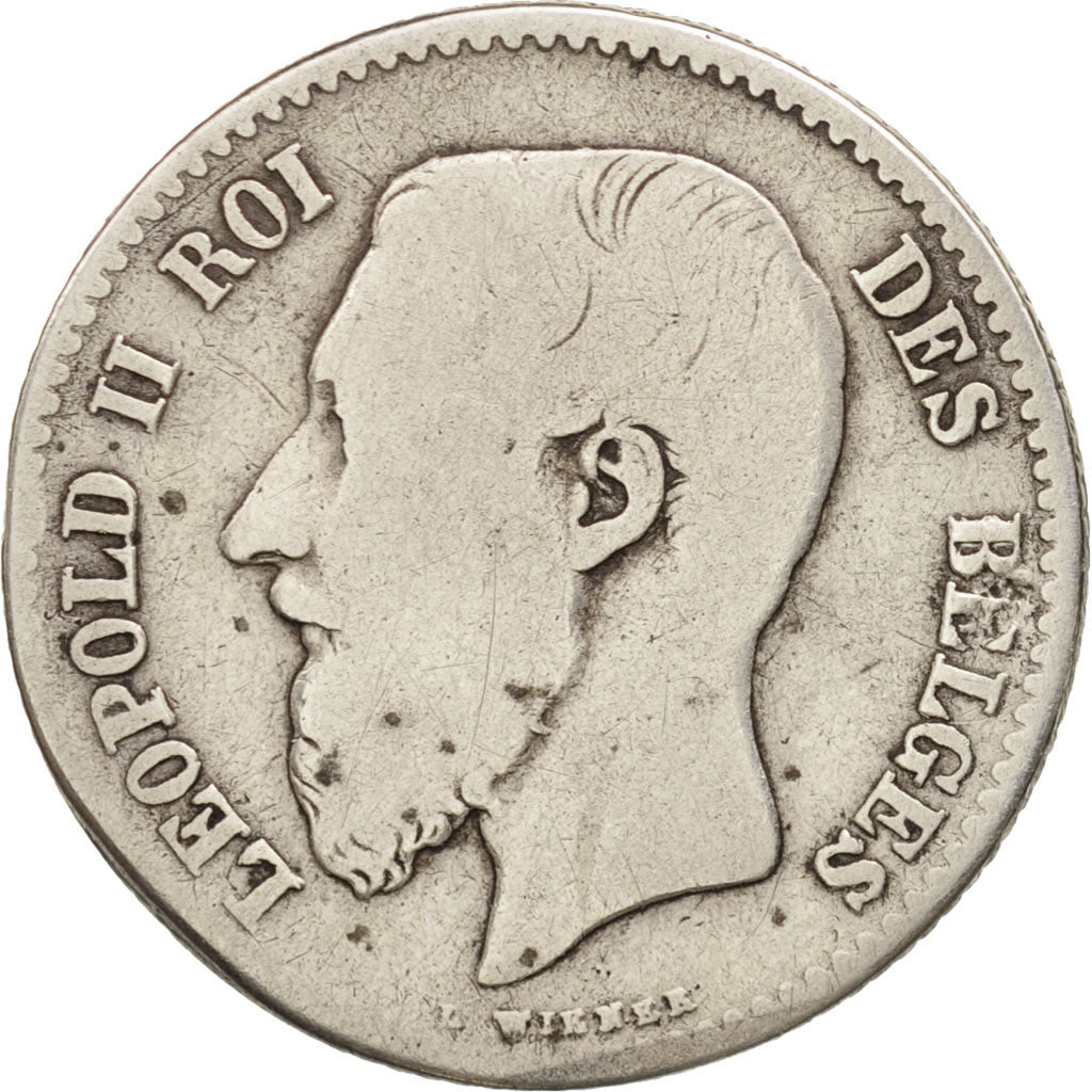 Belgium, Leopold II, Franc, 1867, F(12-15), Silver, KM:28.1
