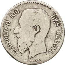 Belgium, Leopold II, Franc, 1867, F(12-15), Silver, KM:28.1