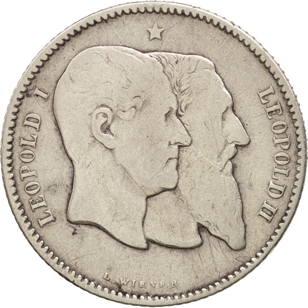 Coin, Belgium, Leopold II, Franc, 1880, VF(30-35), Silver, KM:38
