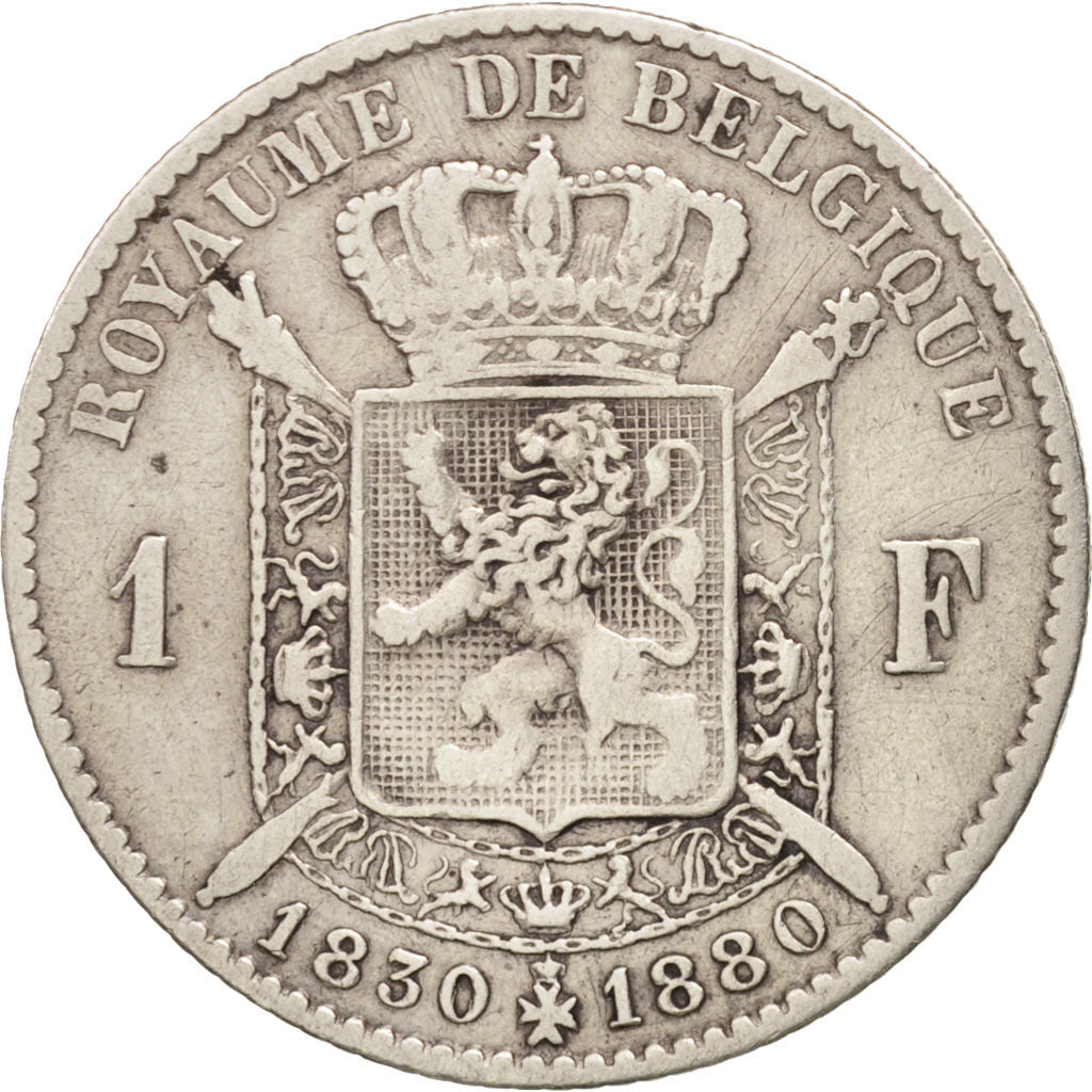 Coin, Belgium, Leopold II, Franc, 1880, VF(30-35), Silver, KM:38