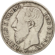 Belgium, Leopold II, Franc, 1887, VF(30-35), Silver, KM:29.1