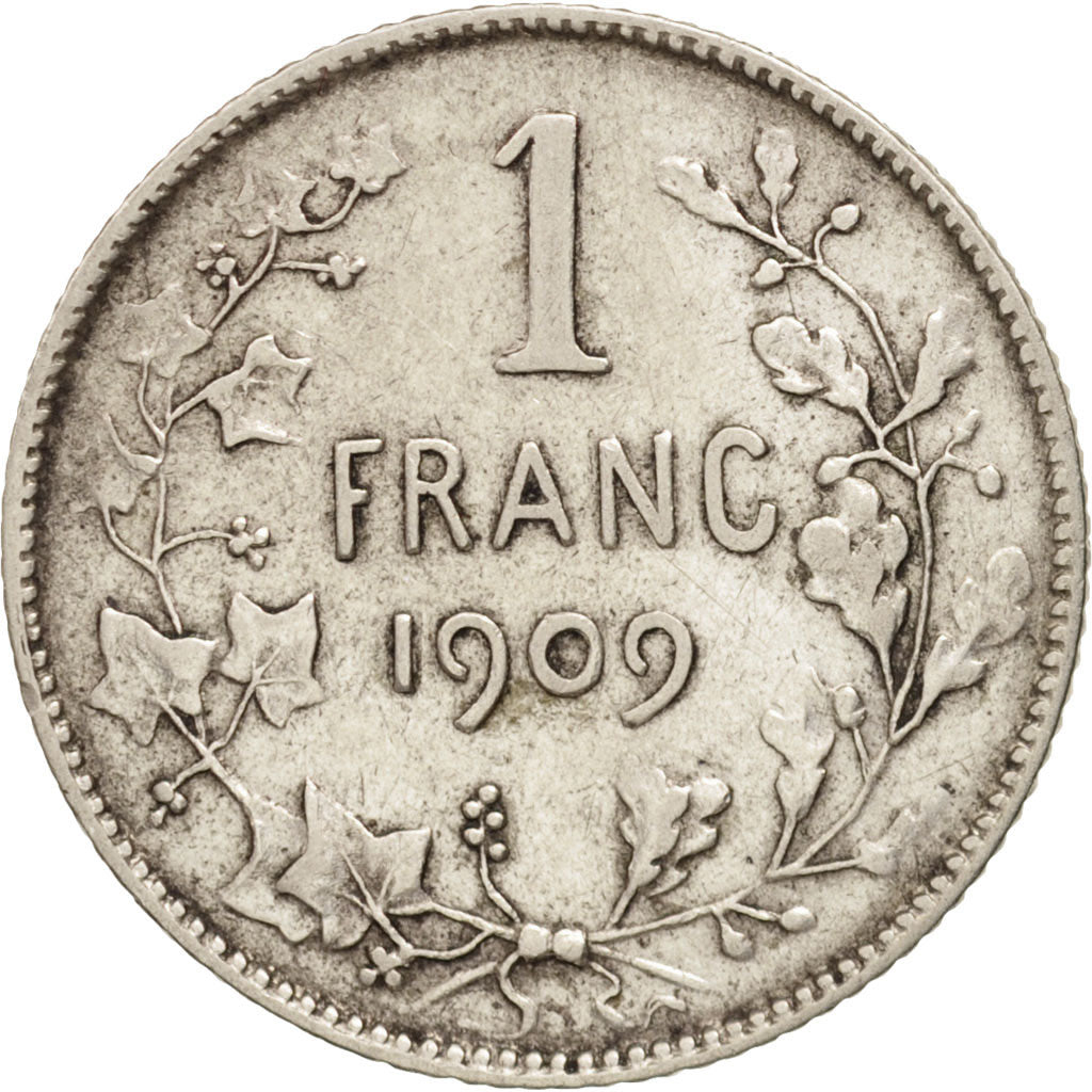 Monnaie, Belgique, Franc, 1909, TTB, Argent, KM:56.1