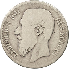 Coin, Belgium, Leopold II, 2 Francs, 2 Frank, 1866, F(12-15), Silver, KM:30.1