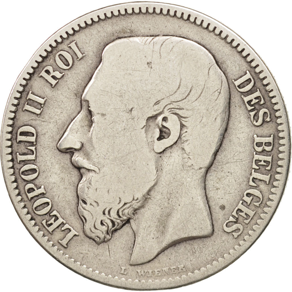 Coin, Belgium, Leopold II, 2 Francs, 2 Frank, 1867, VF(20-25), Silver, KM:30.1