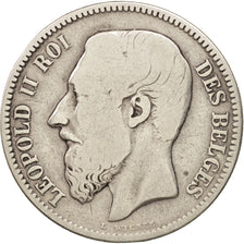 Coin, Belgium, Leopold II, 2 Francs, 2 Frank, 1867, VF(20-25), Silver, KM:30.1